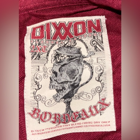 DOXXON “The Bordeaux” Maroon snap button long sleeve flannel. Mens 2XT - Picture 4 of 4